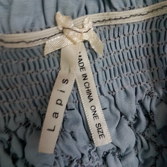 Lapis Convertible Strapless Smocked Skirt/Dress, O - Picture 4 of 7